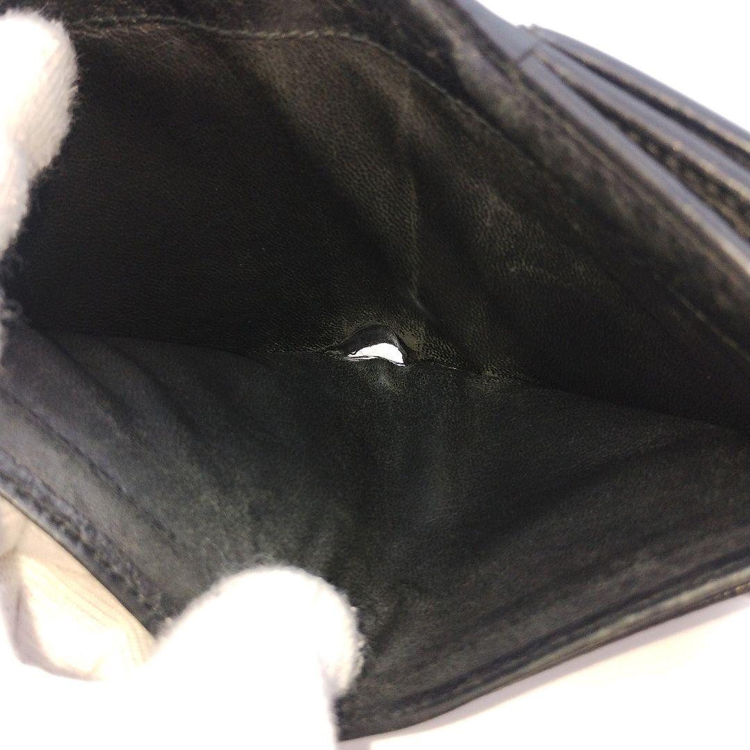 GUCCI 二つ折り財布 インターロッキング シェリーライン GG金具 黒 本革