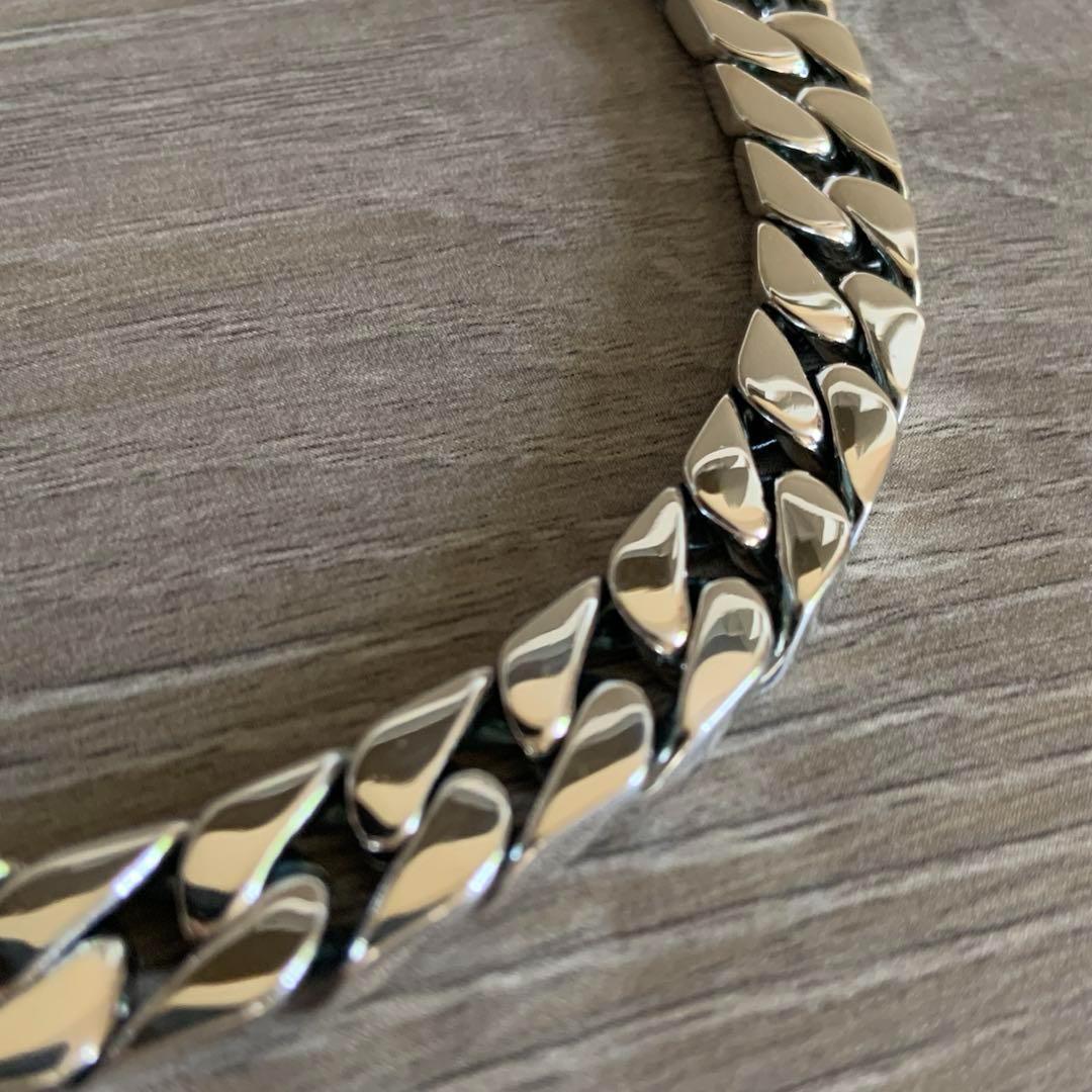 シルバー925製 喜平チェーンブレスレット10mm×20cmキューバン