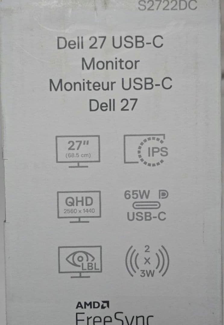 Dell S2722DC 27インチ モニター QHD IPS非光沢