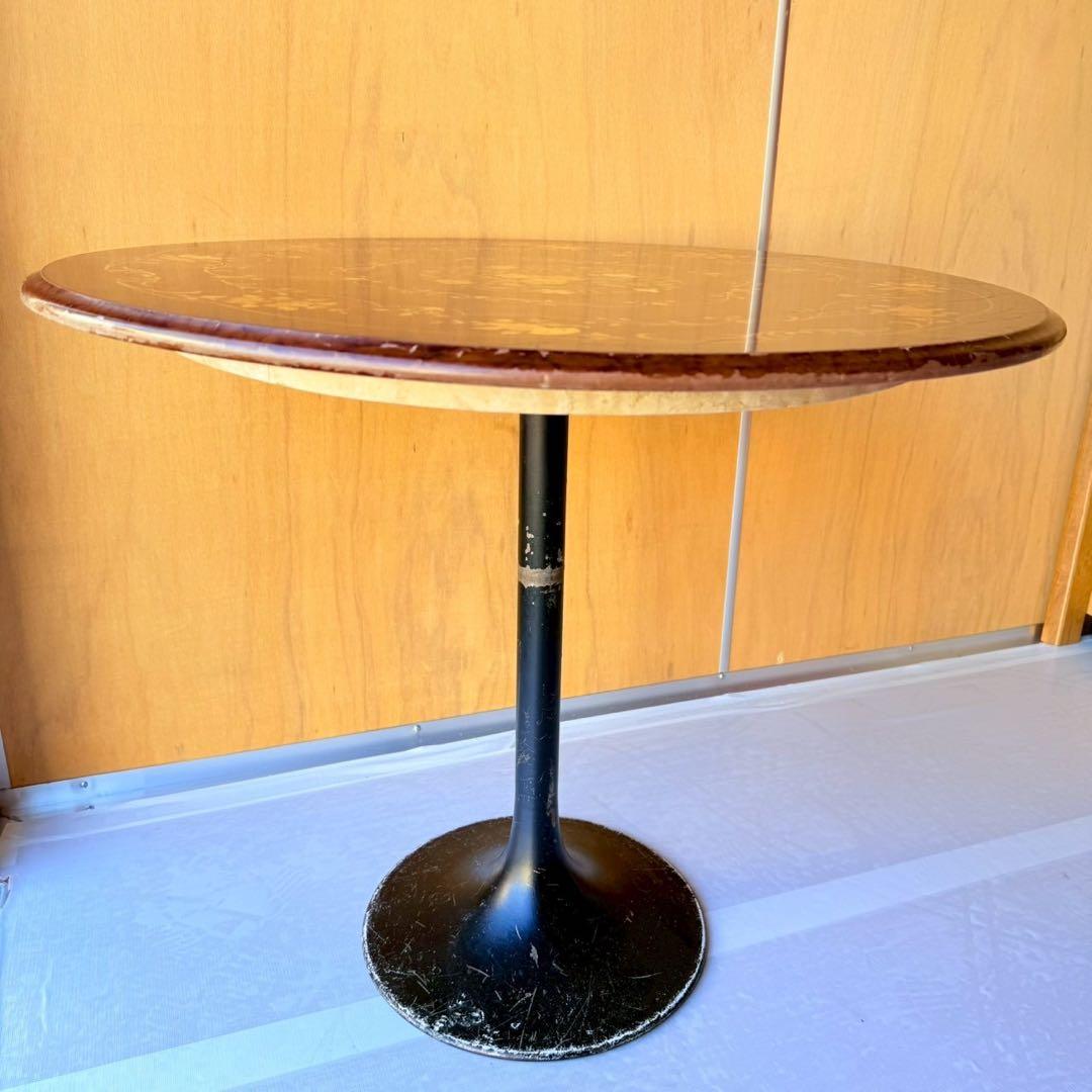 【象嵌細工】アンティーク調 ラウンドテーブル 丸テーブル 直径76cm