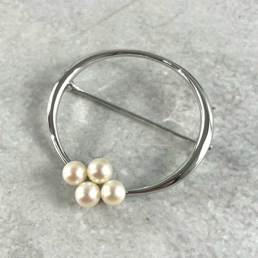 MIKIMOTO ミキモト ブローチ パール 真珠 シルバー SV 4粒
