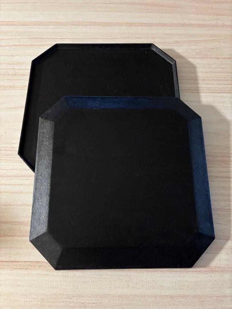 美品！レア！蝶野秀紀さん 和紙貼八角盆 正方形 黒一枚