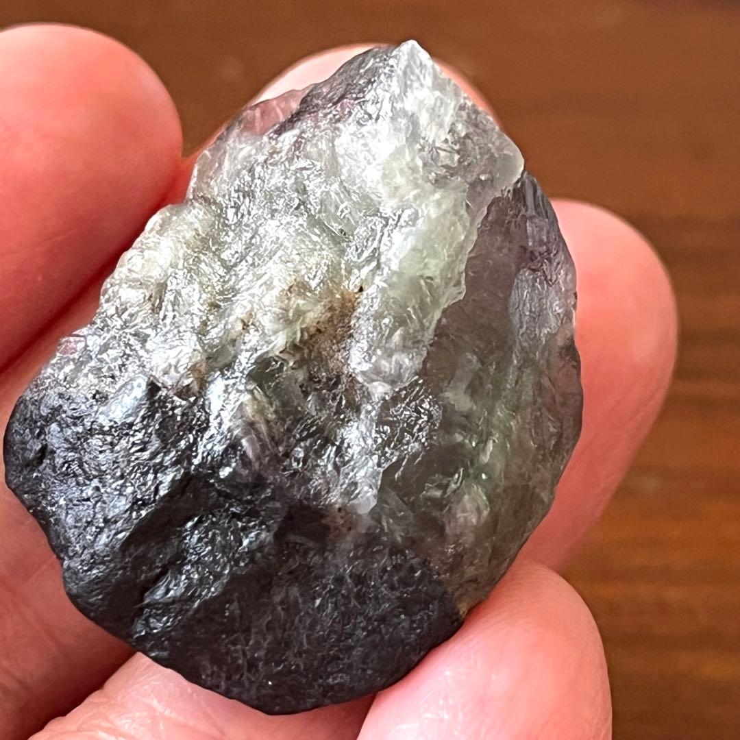 バイカラー 縞模様 フローライト 90.9ct 原石 グリーン グレー 一点物