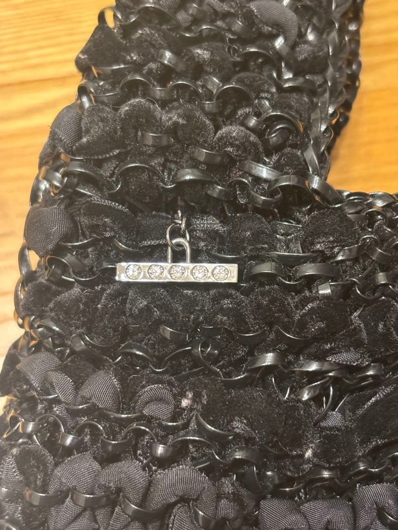 アンテプリマ　ワイヤーバッグ　ベロアミックス　チャーム付 ハンドバック