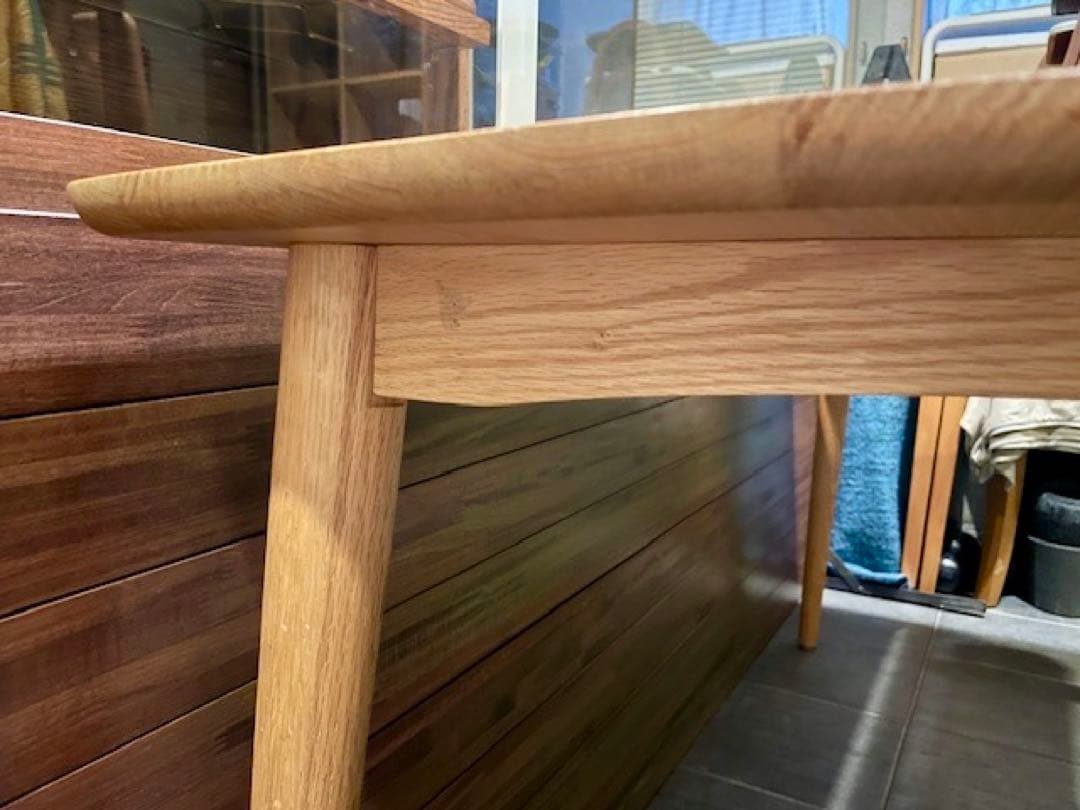 優希■LAPRAP IDC大塚　無垢オーク材ダイニングテーブルW150cm