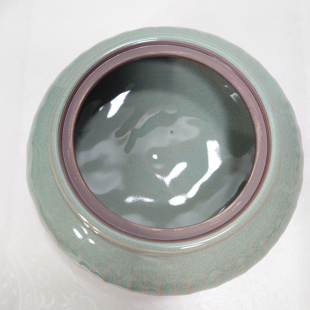 龍泉青磁 徐朝興 香炉 龍泉朝興青瓷苑 中国人間国宝