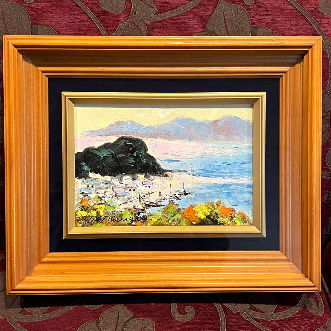 真作　西垣輝夫　にしがきてるお 室津風景　Japanesetraditional