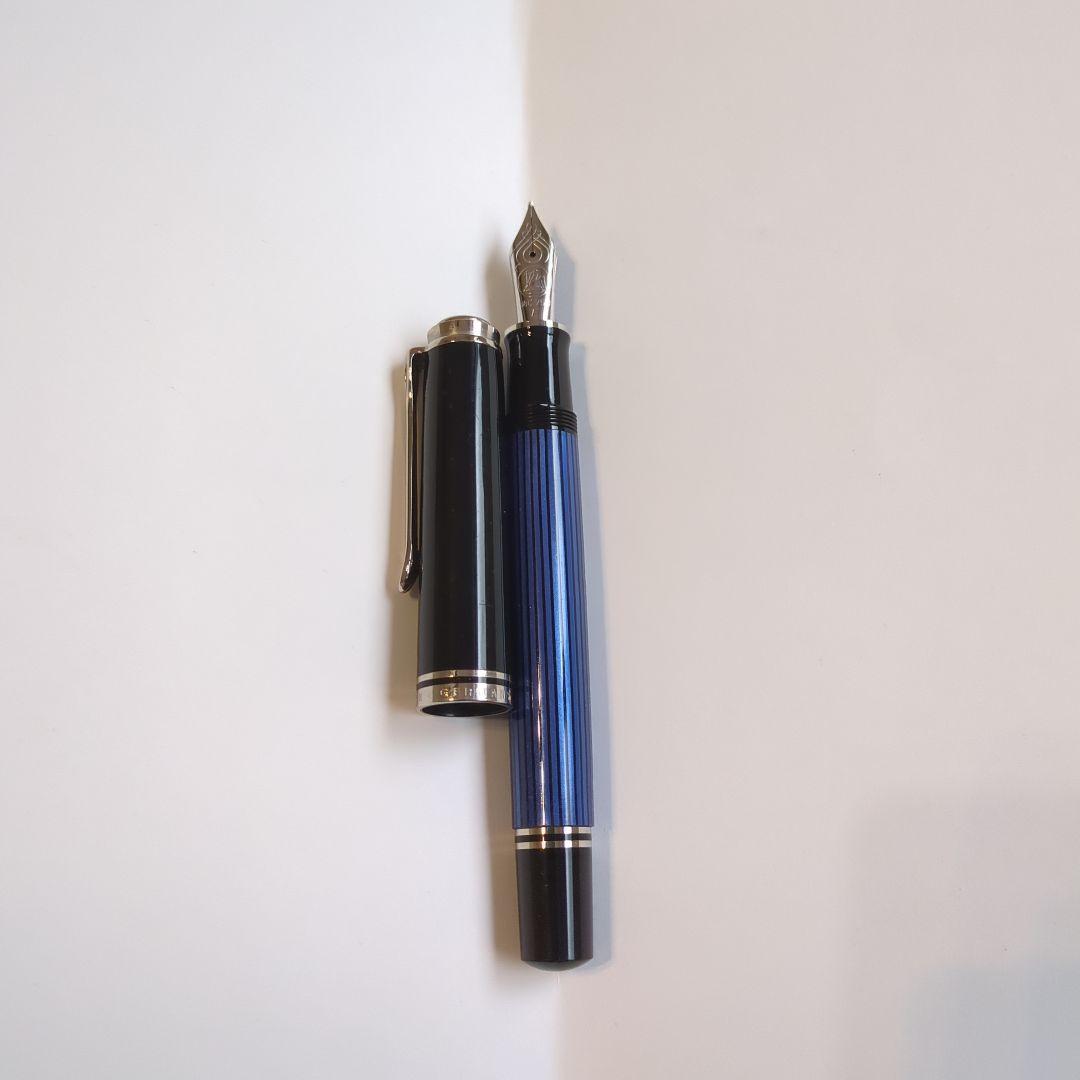 ペリカン　スーベレーン　m805 ブルーストライプ　F　細字　750　18金