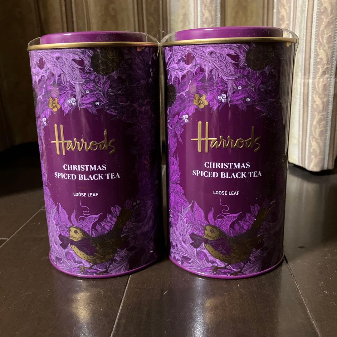 【新品未開封２個セット】ハロッズクリスマススパイスド・ブラックティー125g