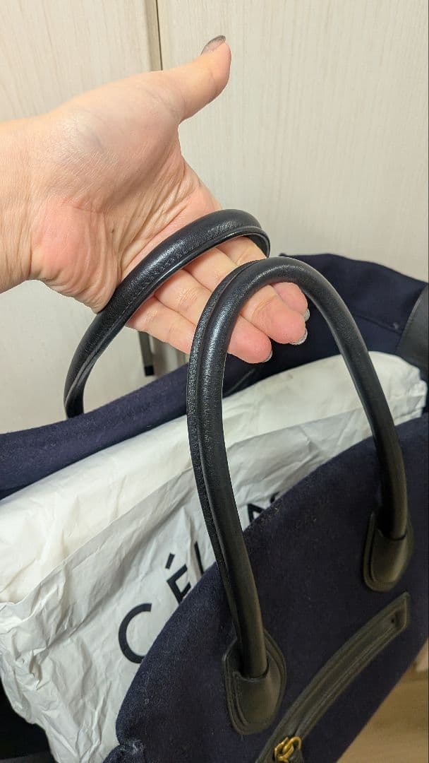 お値下げ　CELINE　セリーヌ　バック　ラゲージ　ファントム　ネイビー