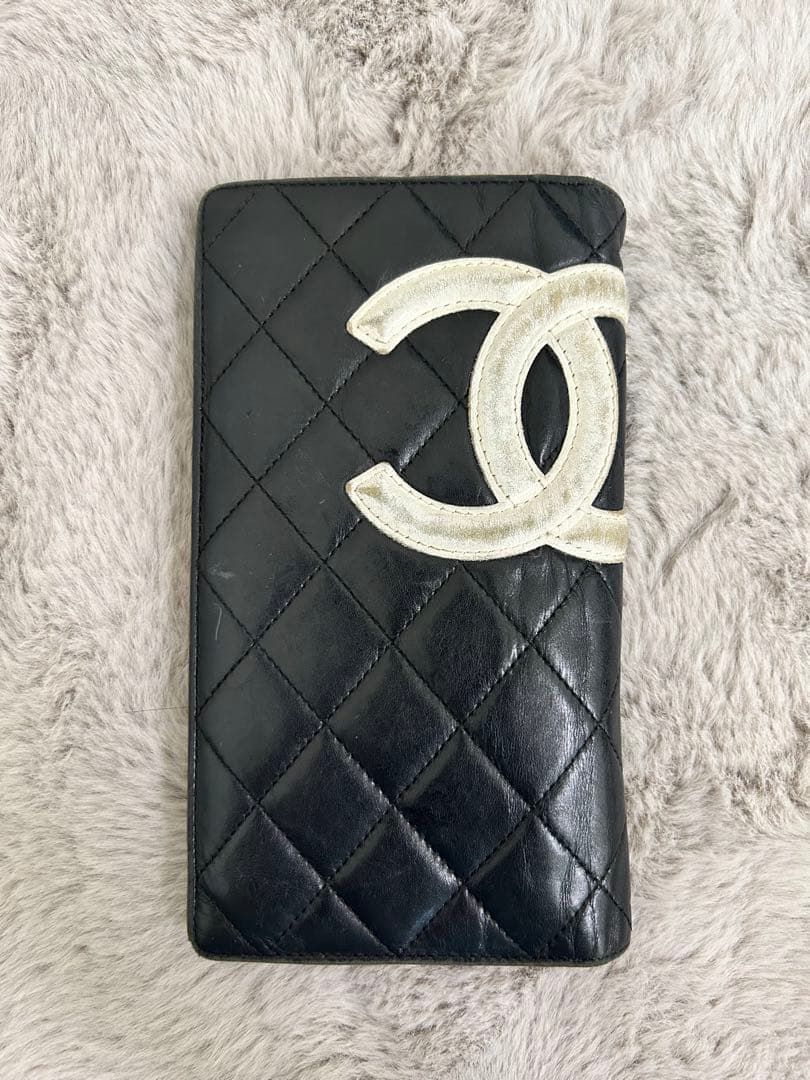 CHANEL キルティング 二つ折り財布 ブラック