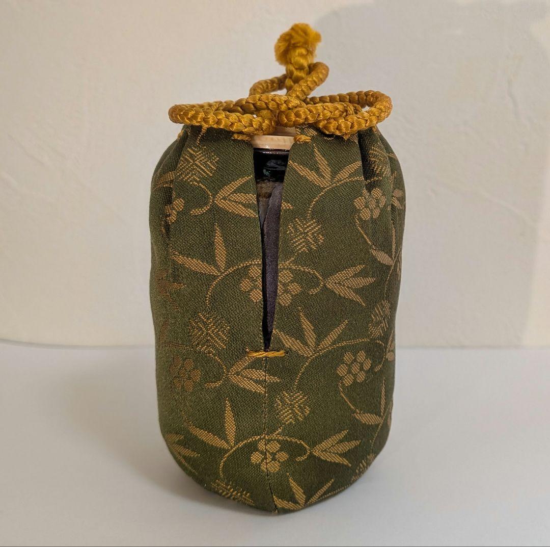 『鬼丸碧山』高取焼　茶入　仕覆　茶道具　替え仕覆　耳付き　栞しおり鬼丸雪山窯