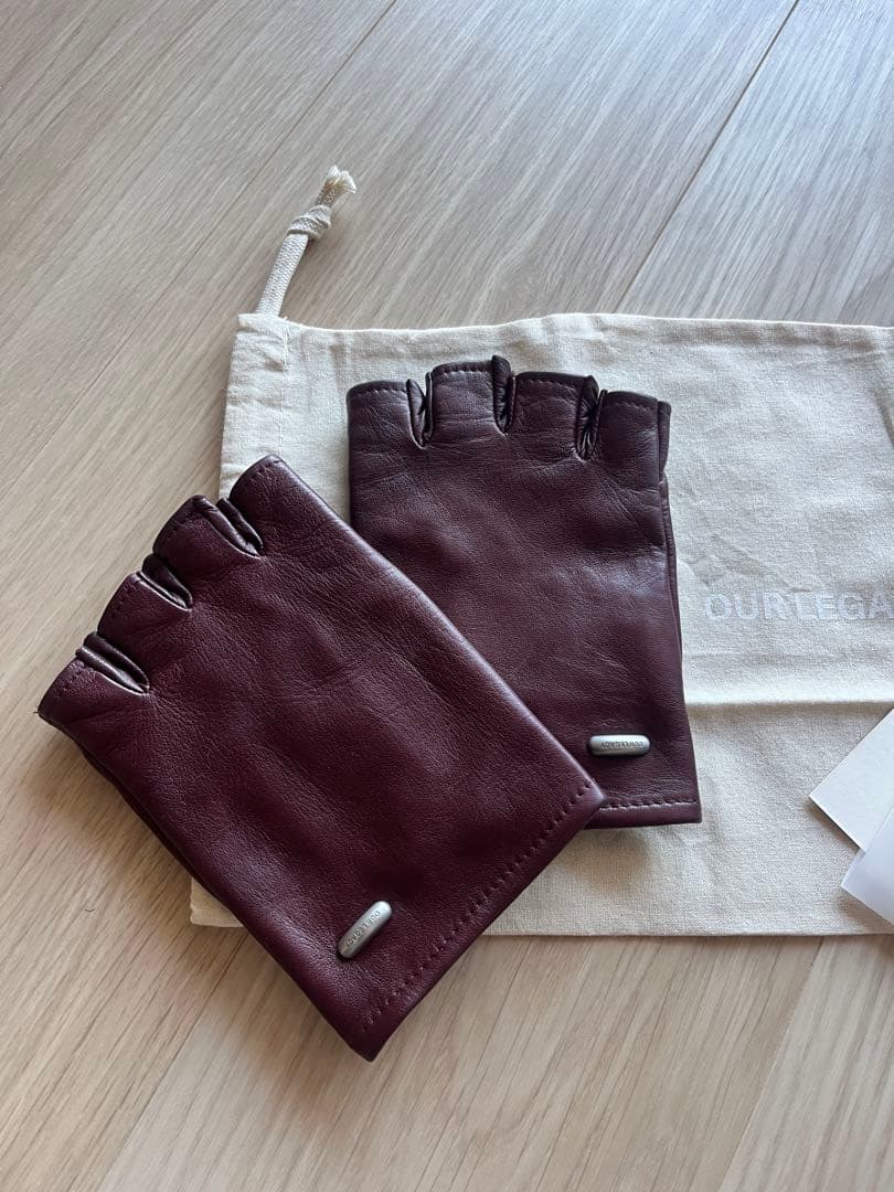 小物 OURLEGACY BIKER GLOVE Currant Red Nappa