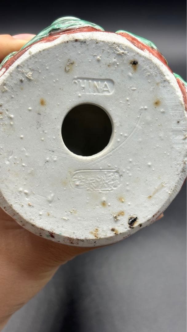 中国美術 古玩 色絵陶人形 陶器人形 高さ約26cm 置物 オブジェ 古董品