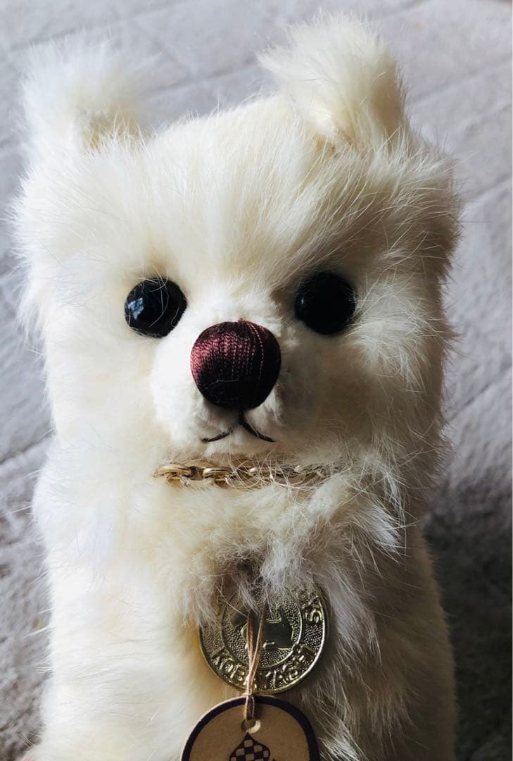 コバヤシぬいぐるみ　犬　ポメラニアン　スピッツ　昭和レトロ　ぬいぐるみ　ホワイト