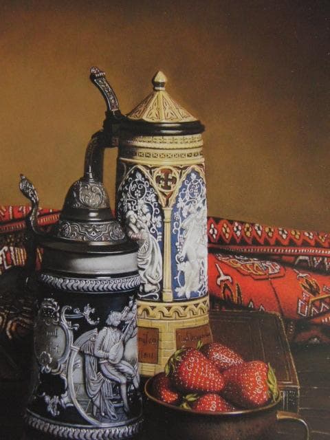 山中雅彦、【卓上の静物】、希少な額装用画集より、新品額装付、状態良好