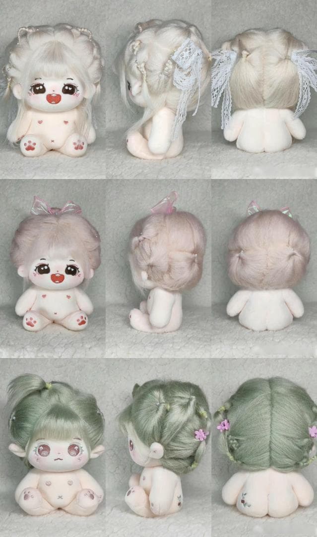 kiki中韓ぬい炸毛　着せ替えぬいぐるみ　「ヘアアレンジ」参考説明