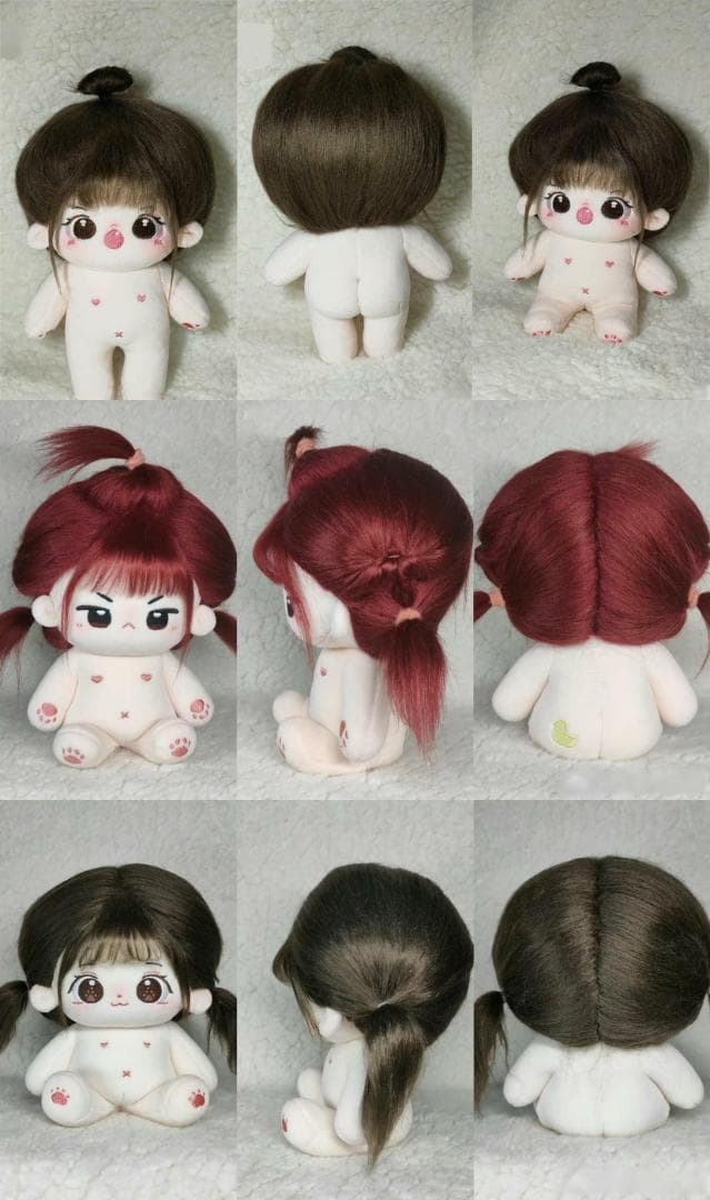 kiki中韓ぬい炸毛　着せ替えぬいぐるみ　「ヘアアレンジ」参考説明