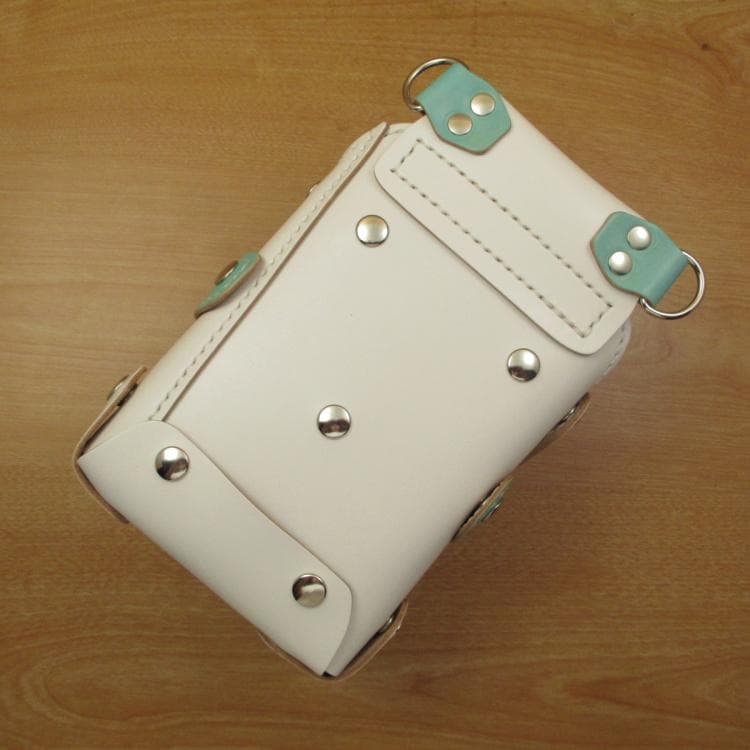 【トリマー向き】 ８丁　本革シザーケース　ホワイト＆空色　TSC-13/CWA