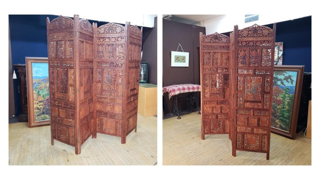 boo　美品　木製　四枚折り畳み　パーテーション