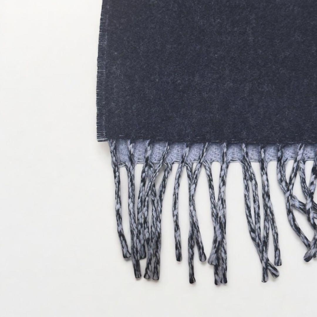 LOEWE ロエベ リバーシブル マフラー アナグラム ネイビー ブルー