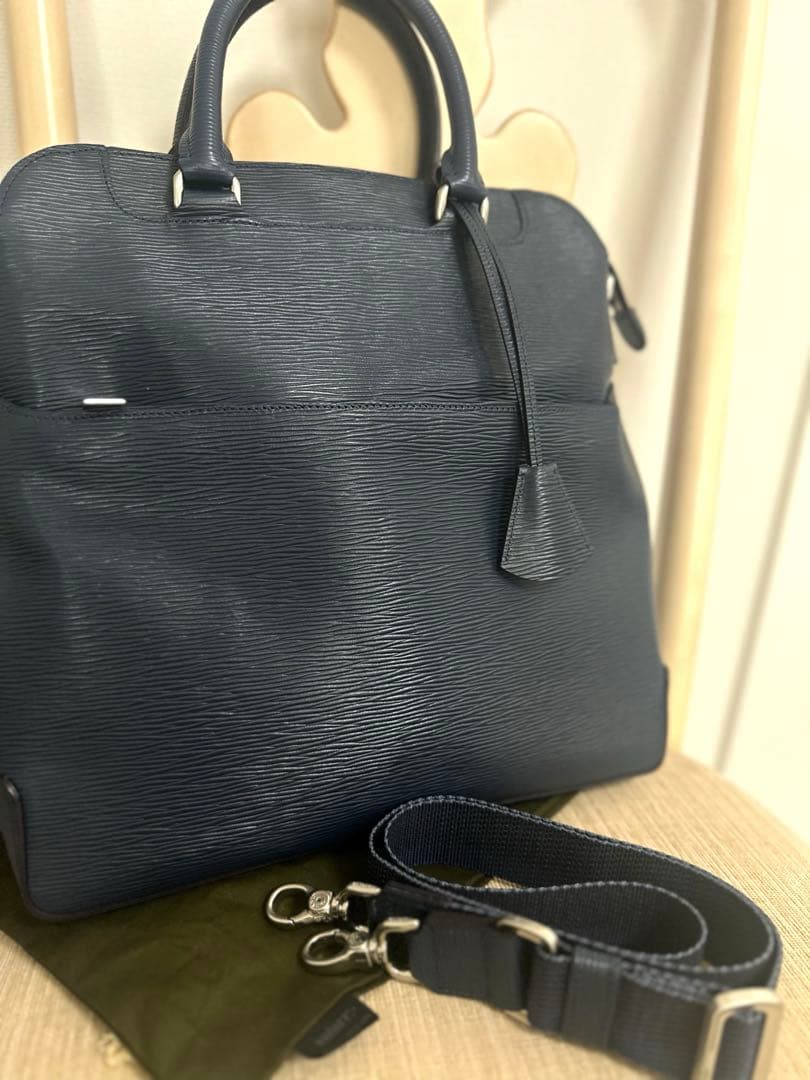 【新品】aniary ウェーブレザービジネスバッグDarkBlue