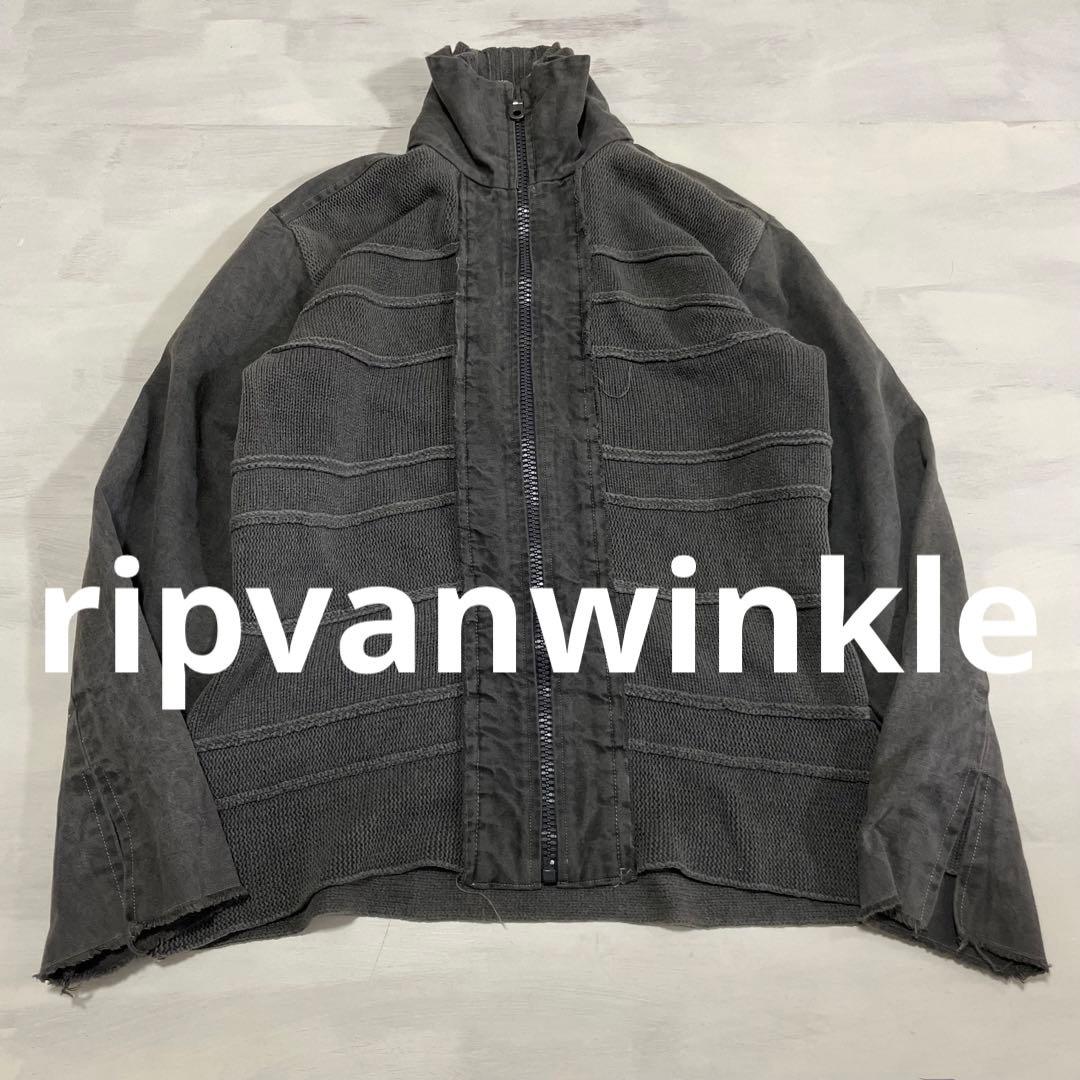 レア ripvanwinkle ニット ダック地 切り替え　シングルライダース