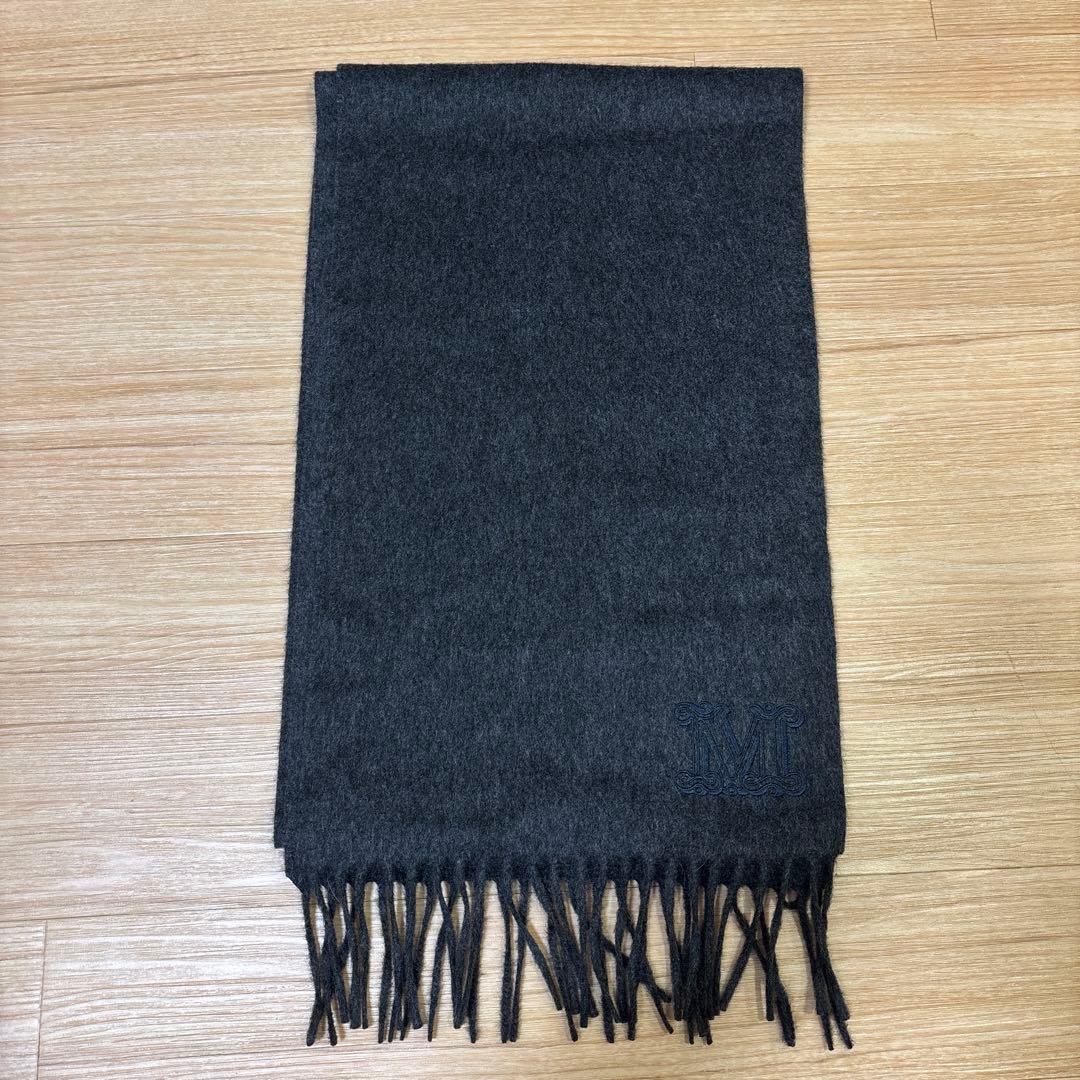 【新品タグ有り】Max Mara カシミヤ ストール マフラー ダークグレー