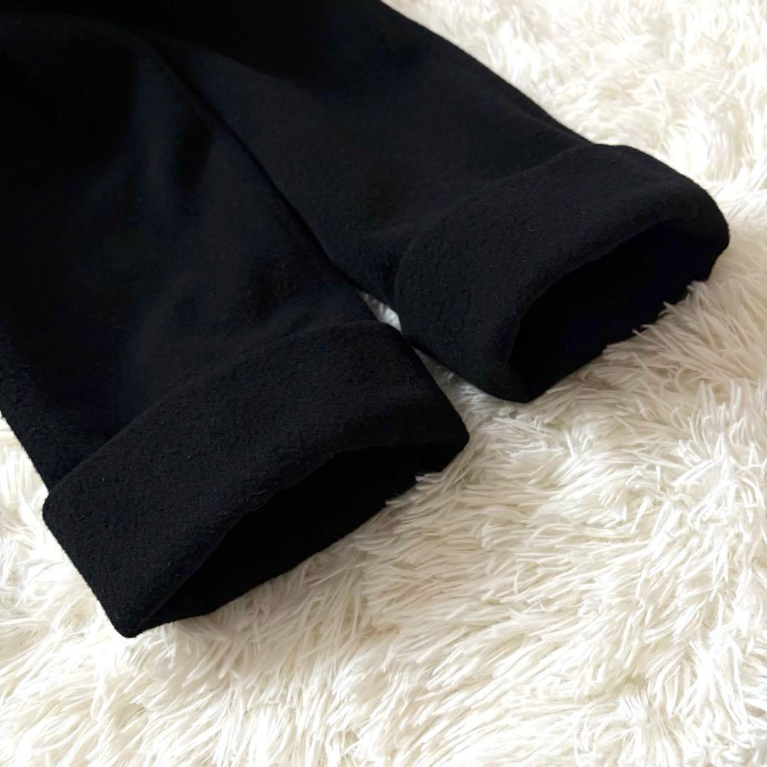 バーバリー カシミヤ混 ダブルチェスターコート ロング マキシ丈 ブラック L