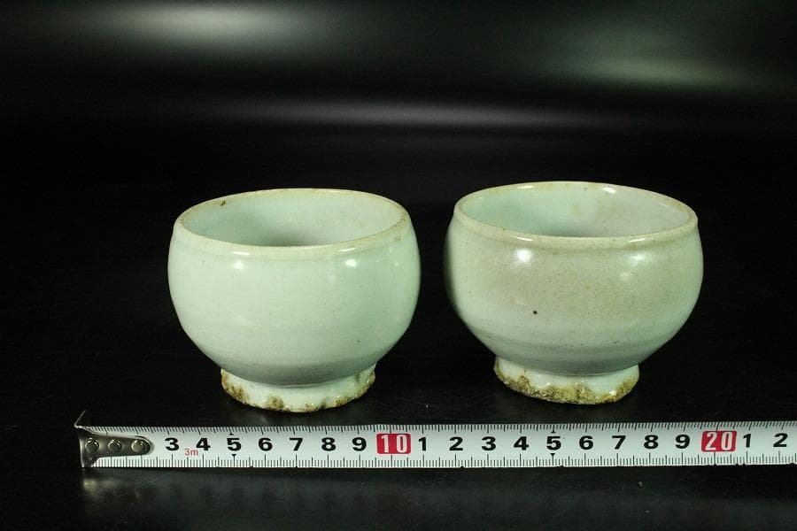 古美術 李朝 白磁 碗 一対 高麗(K-A637)