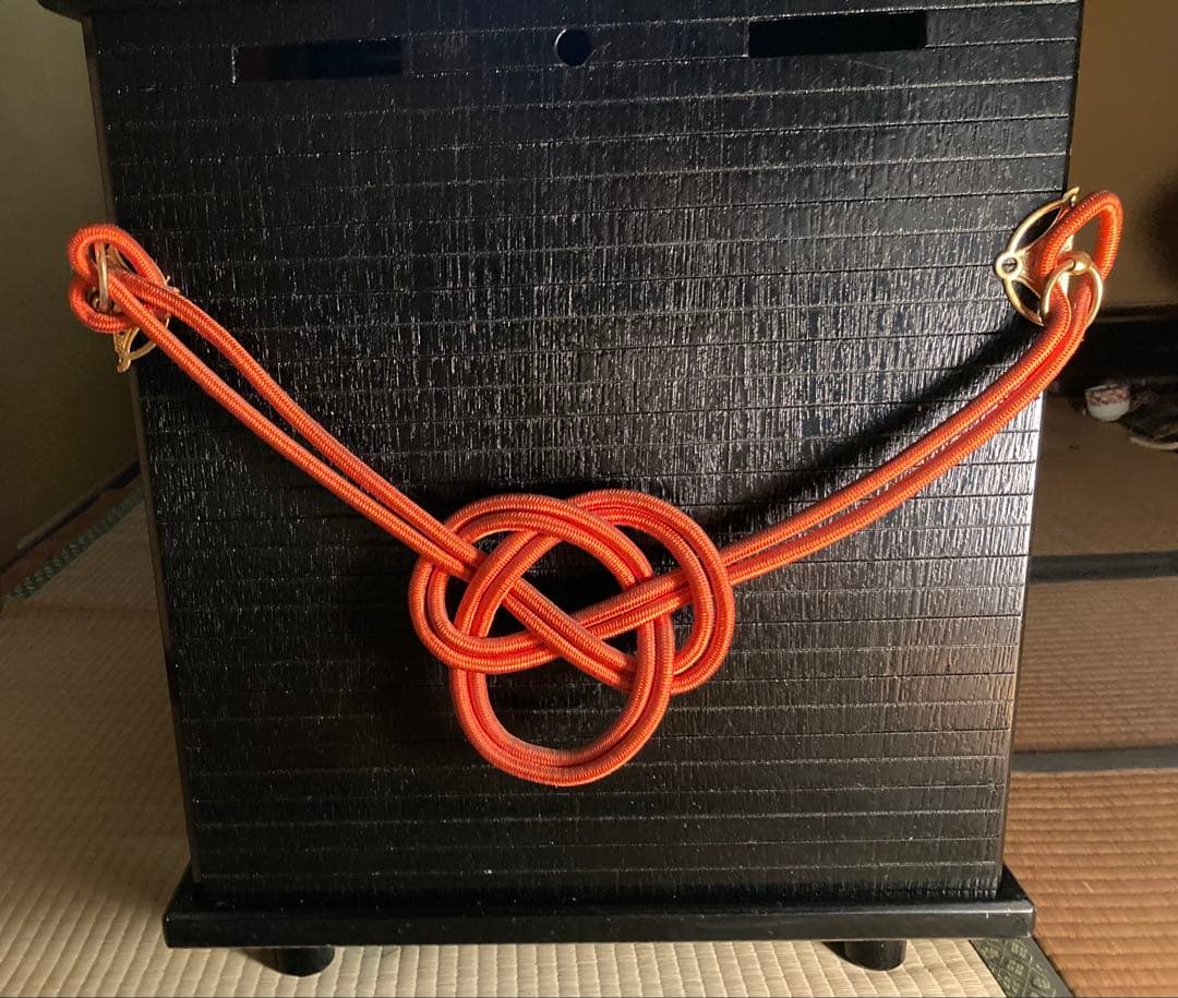 黒色木製茶道具テーブル　組立式　立礼棚