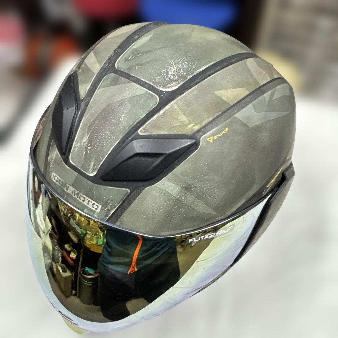 アイコン　エアーフライト バトルスカー2 XL 取説とクリアシールドと袋付き