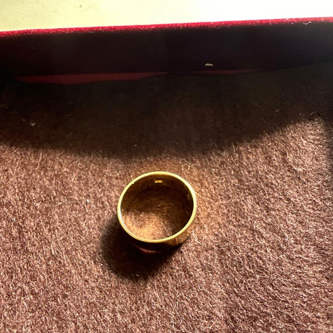 鮫♡K18 平打ち♡イエローゴールドリング　17.5号