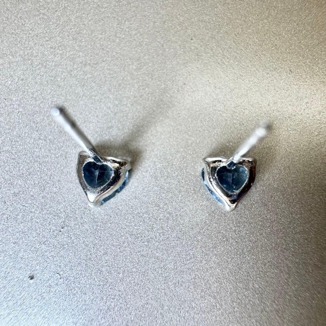 ◆お客◆ Pt アクアマリン　ハート　ピアス