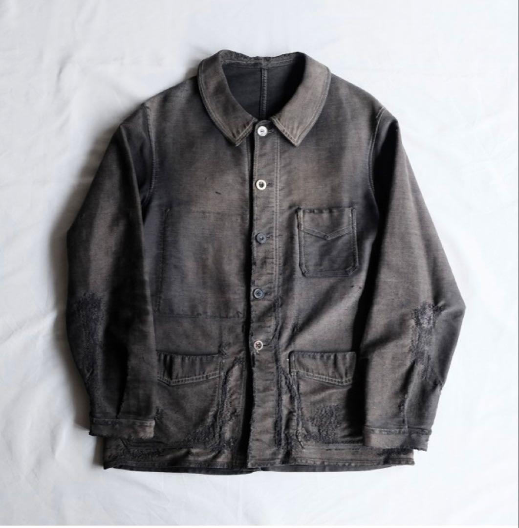 40s ブラックモールスキンジャケット Le Mont St Michel
