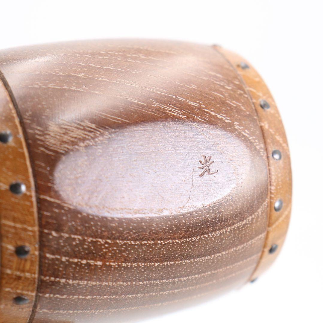 祥桑軒 光寿作 桑太鼓香合 茶道具 共箱共布　C896