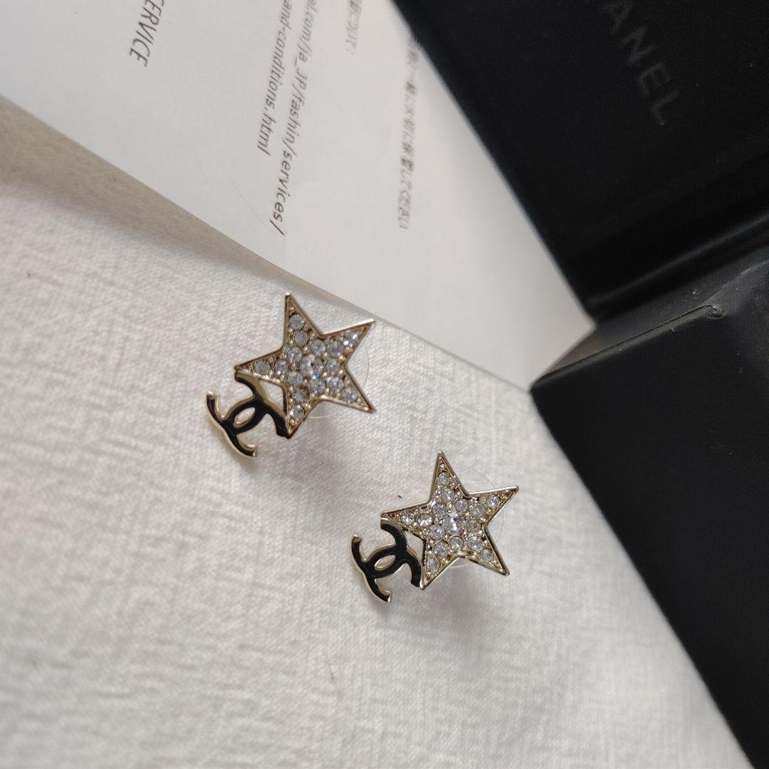 CCマーク スター 星 ピアス ラインストーン