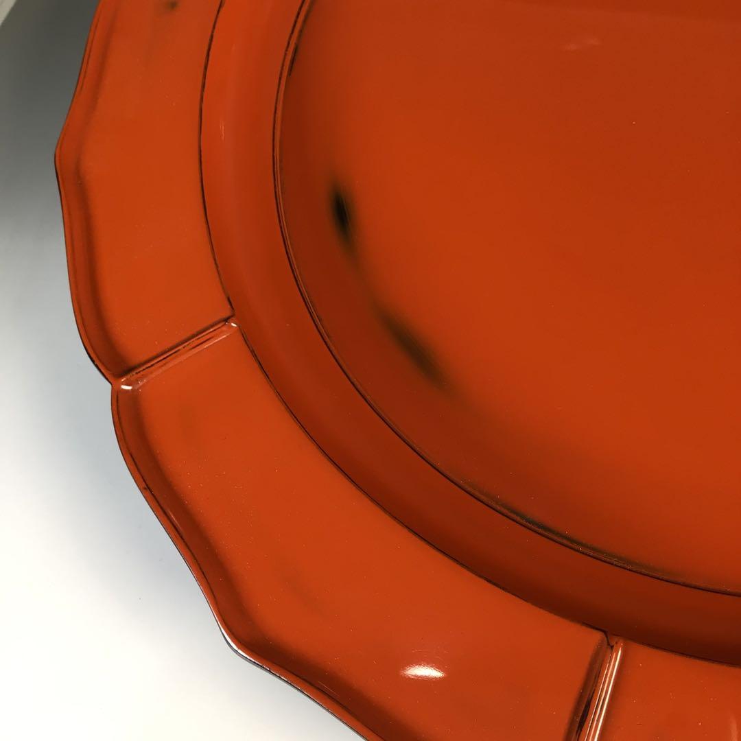 Ｍ４２４　輪花盆　『塗師　岡田表寛作』『表千家　堀内宗完　書付』　共箱　菓子器