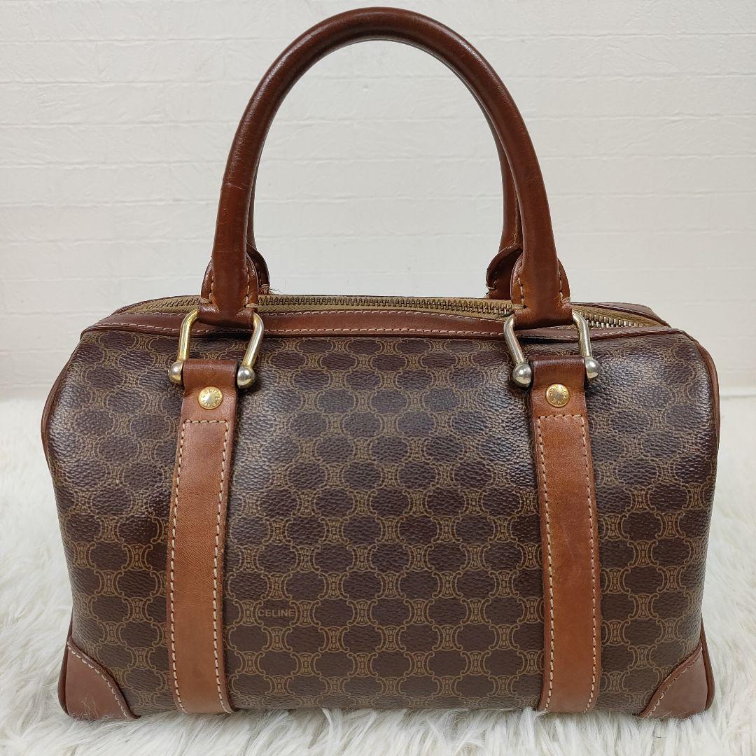 CELINE　ミニボストン　マカダム トリオンフ 2way　PVC　レザー