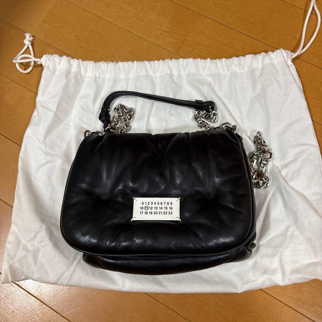 Maison Margiela ブラックレザーショルダーバッグ