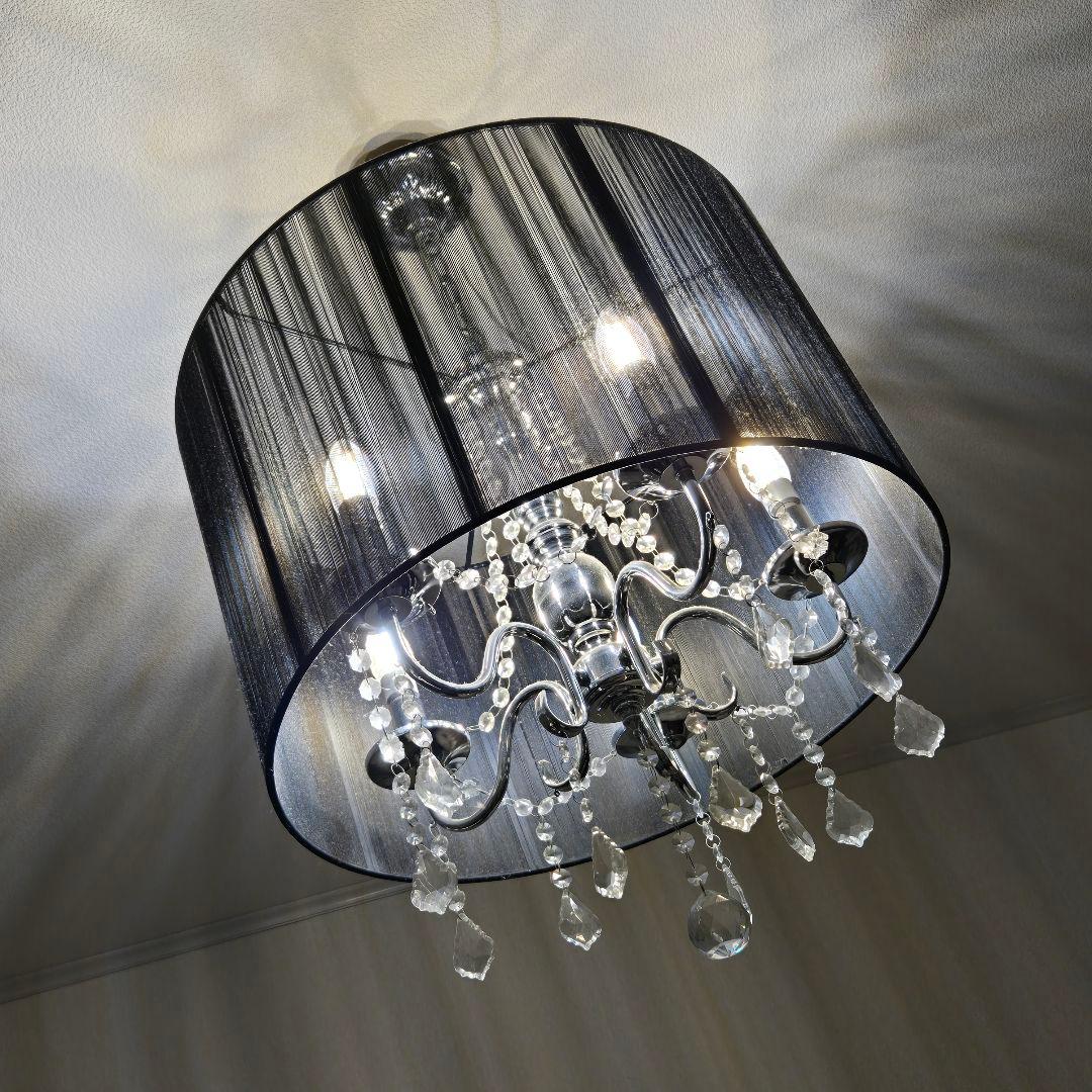 専用　豪華 シャンデリア シルバー ブラック カーテン付き