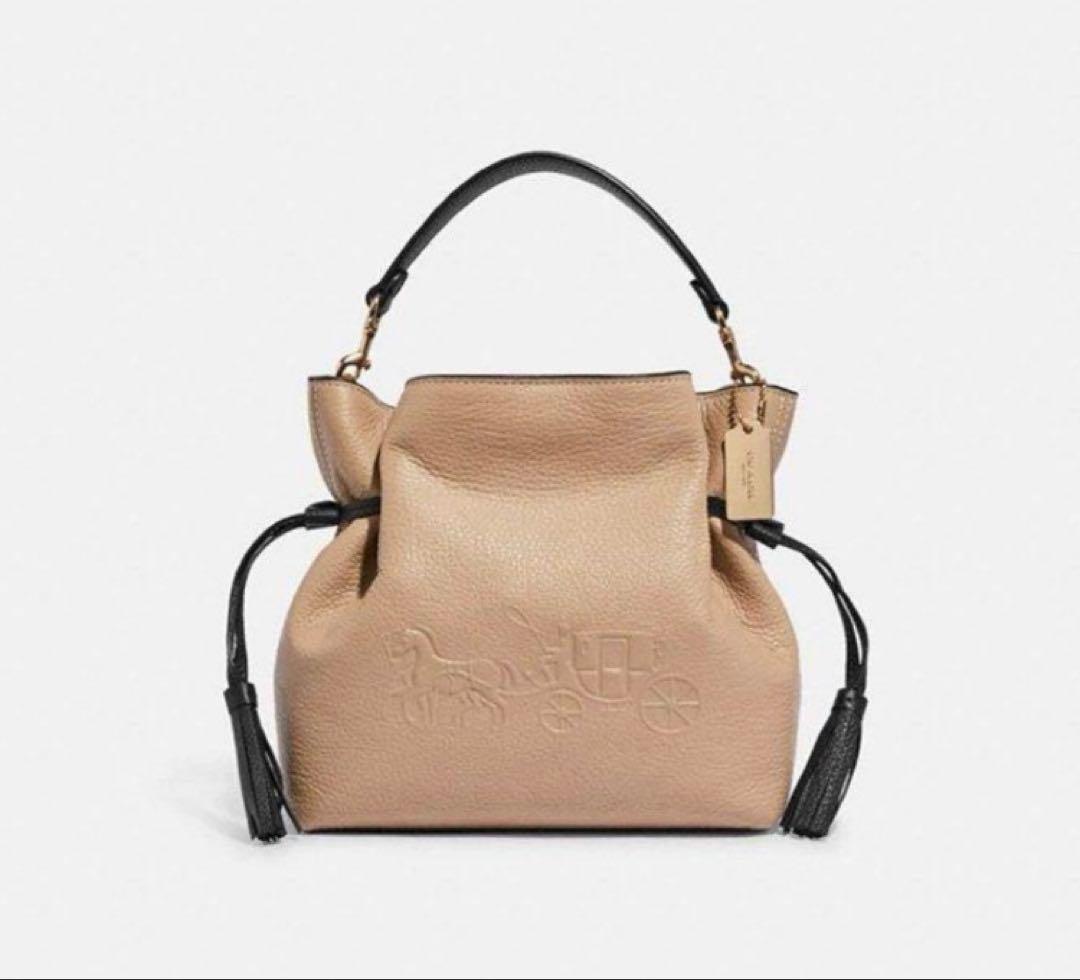 COACH アンディ　2way クロスボディーバック　ベージュ　レザー　本革