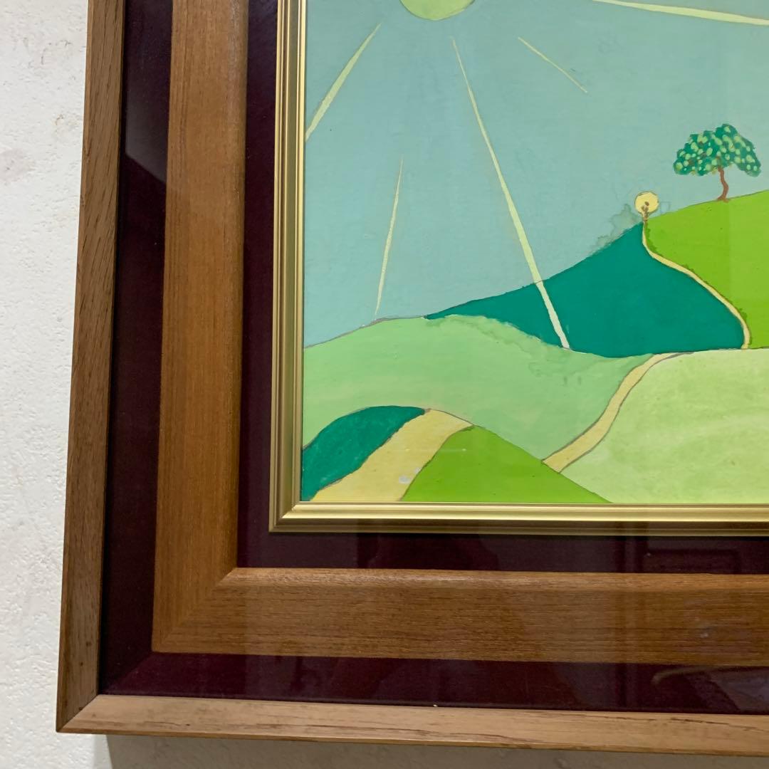 絵画　水彩肉筆画　在名有り　水去　風景画