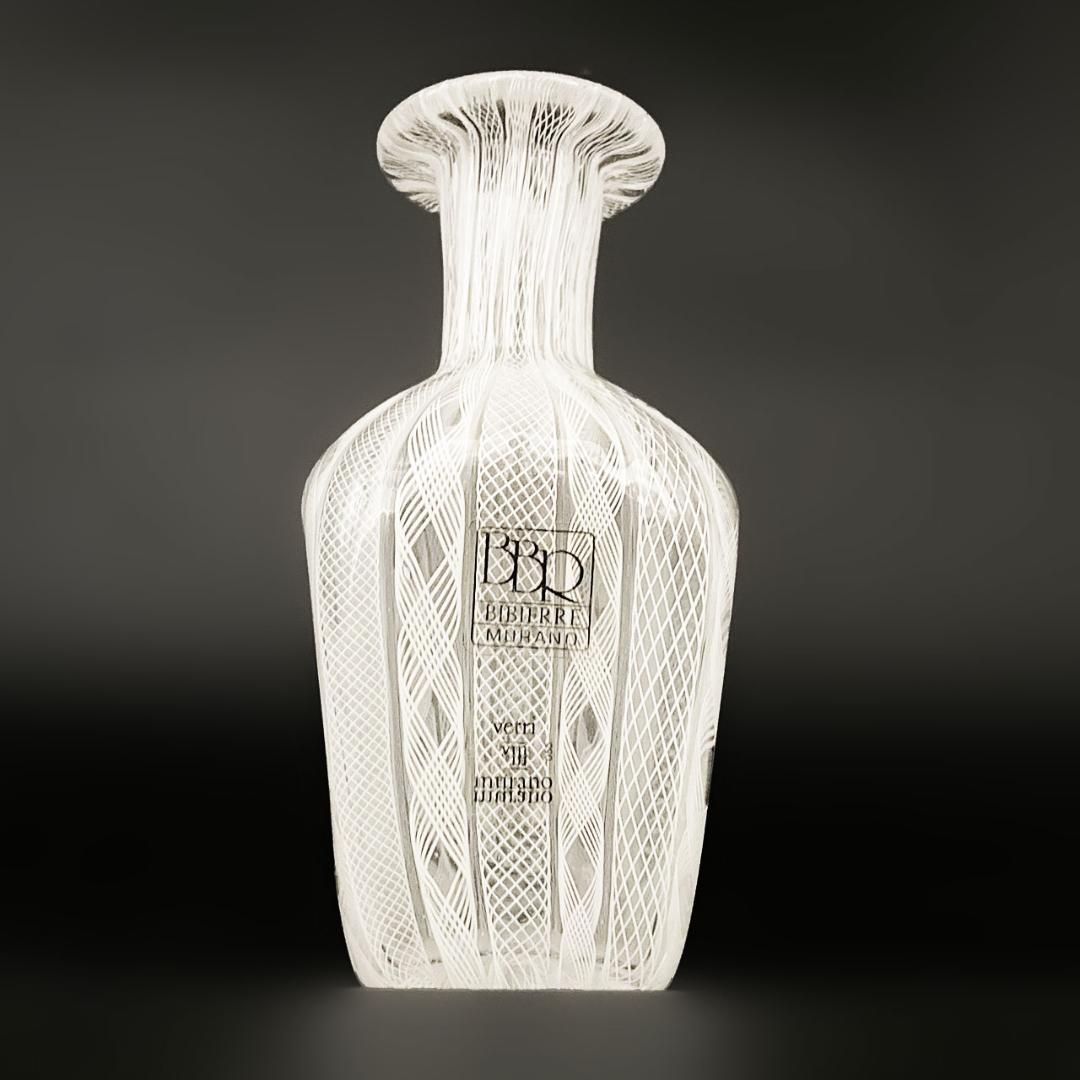 ヴェネチアガラス ムラノ イタリア 花瓶 フィリグラーナ レッティチェロ レース