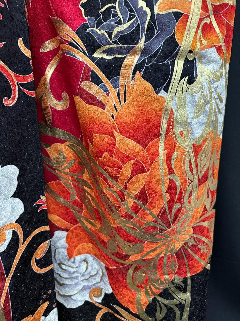 赤黒金 薔薇ゴールド小悪魔ageha系振袖フルセット