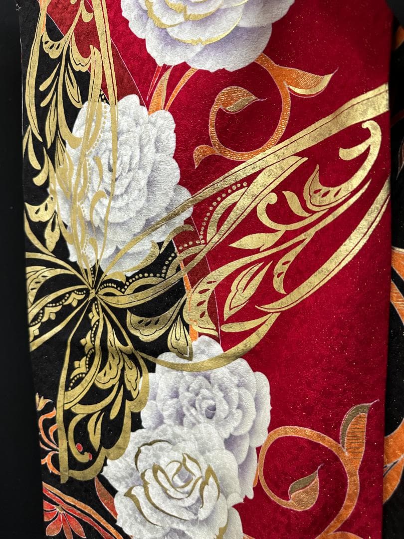 赤黒金 薔薇ゴールド小悪魔ageha系振袖フルセット