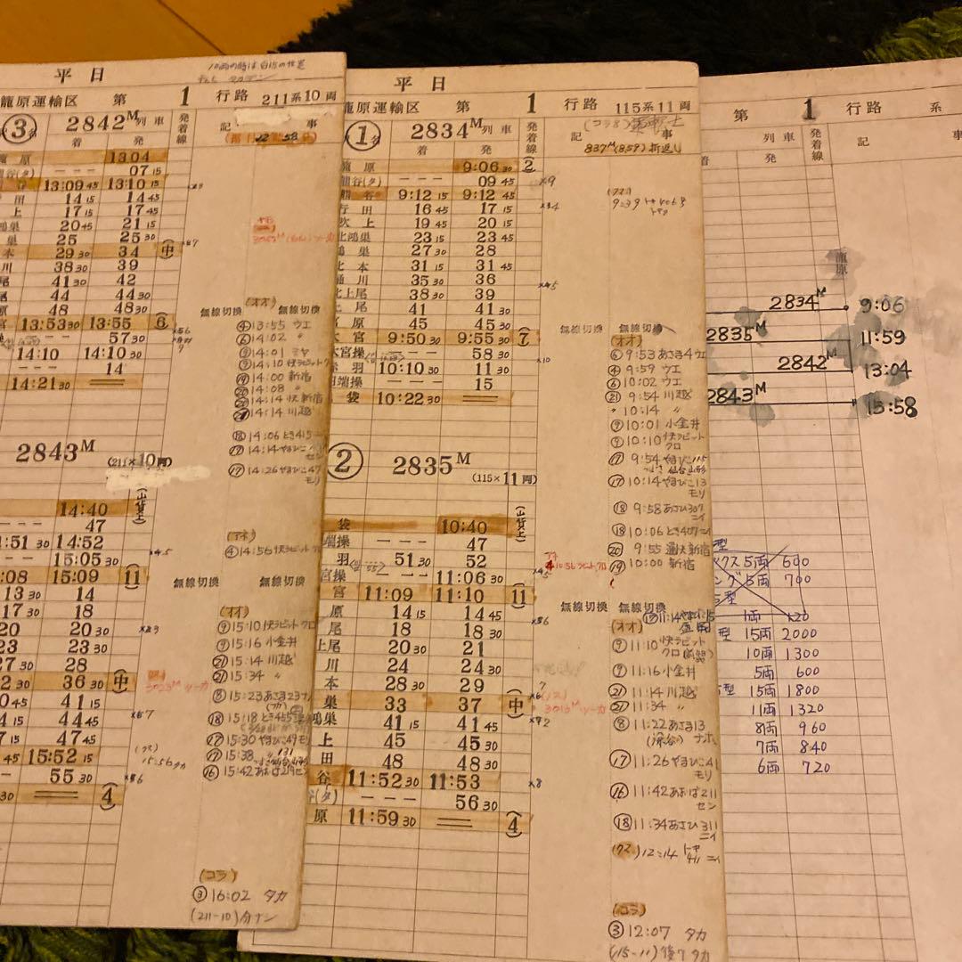 鉄道　車掌用スタフ　籠原区　11行路