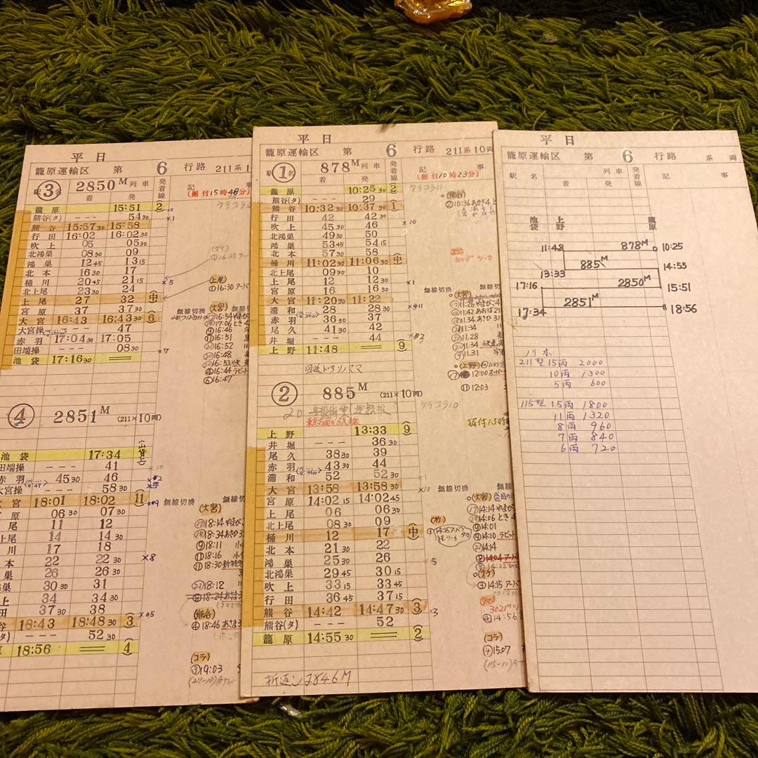 鉄道　車掌用スタフ　籠原区　11行路