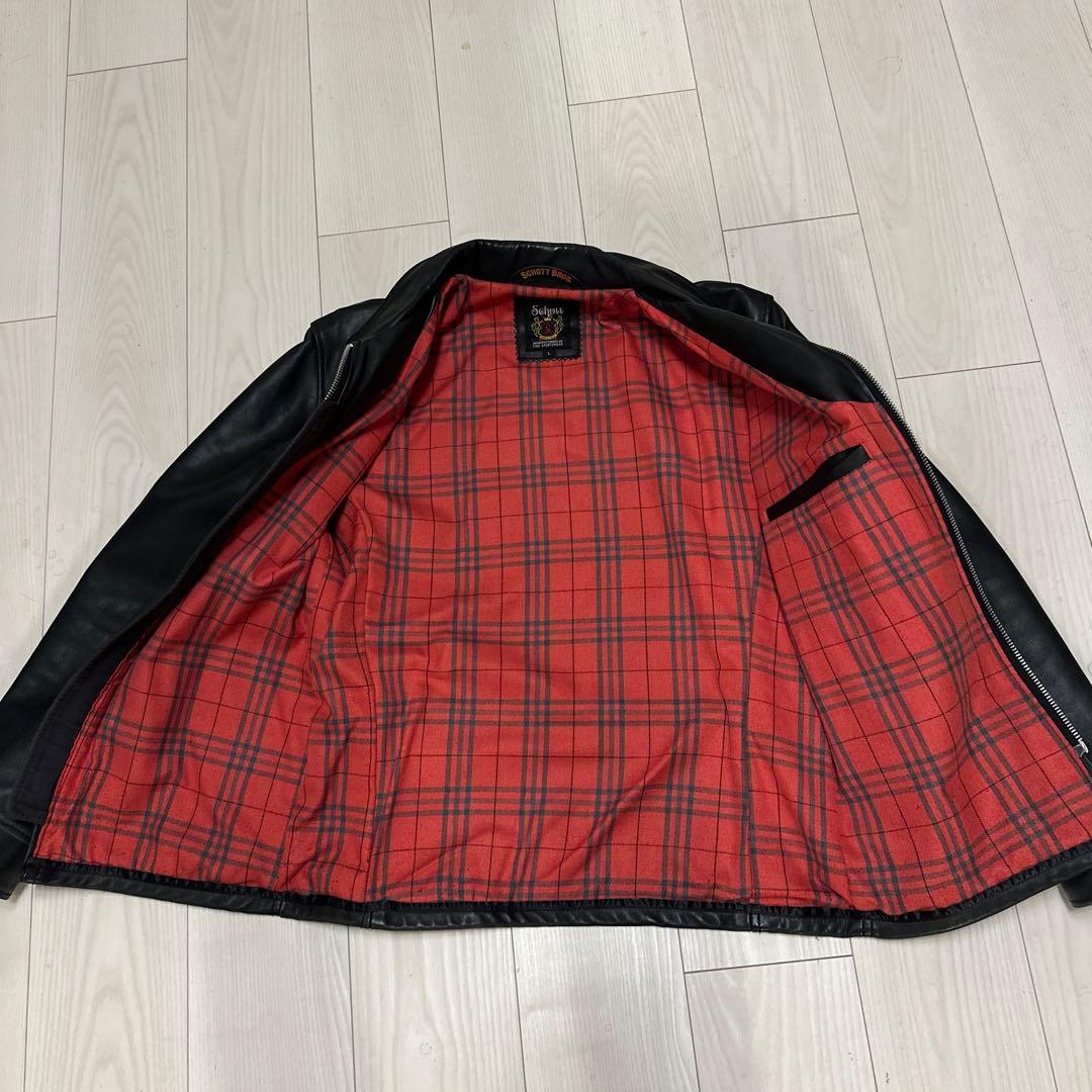 schott 牛革　襟付き　革ジャン