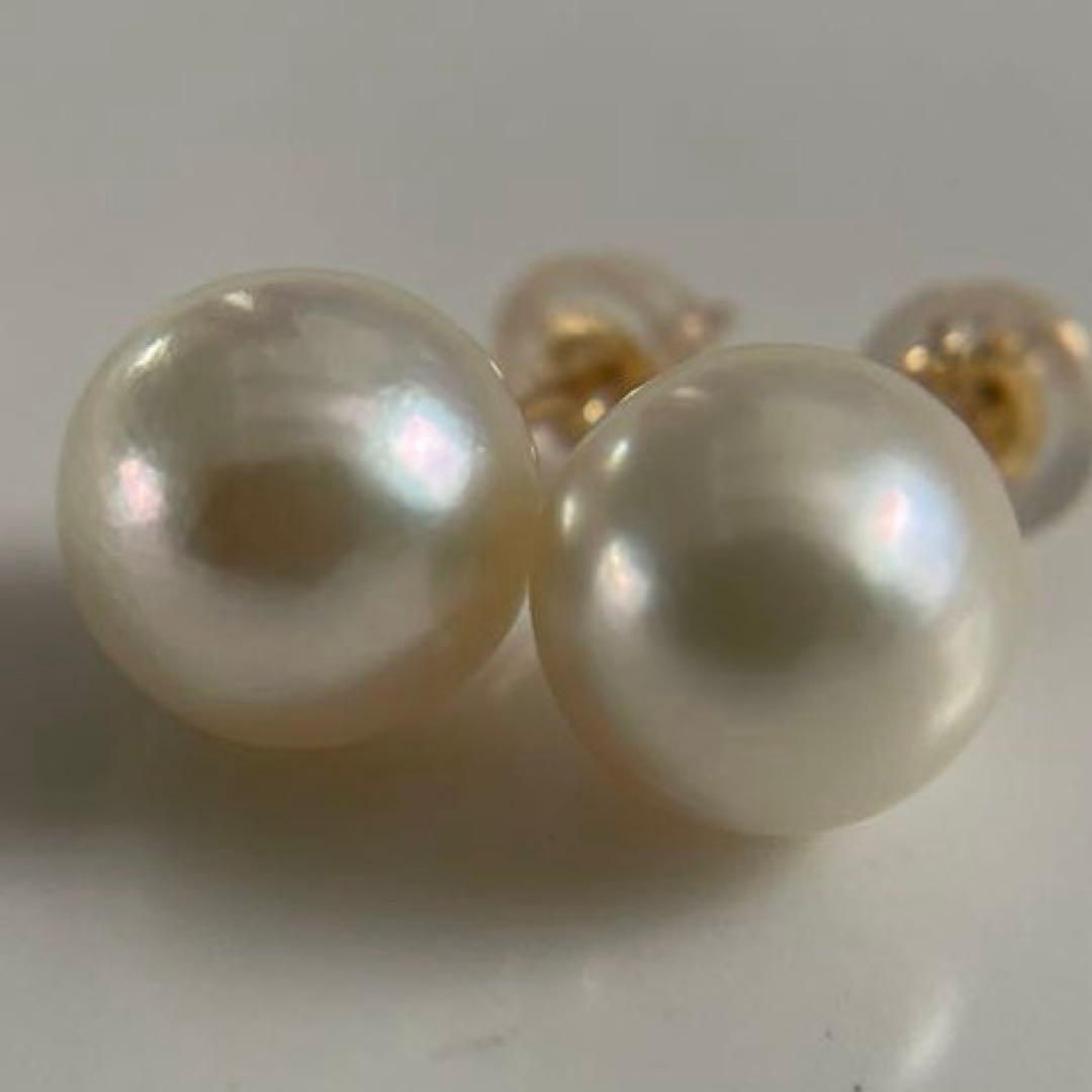 a.　宇和島産 あこや本真珠 パール ピアス K18製（真珠 ピアス）
